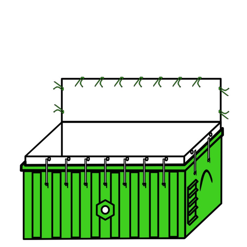 Product afbeelding: Containerbag asbest en minerale wol, met sluiting en bevestigingsriemen, stapelcontainer