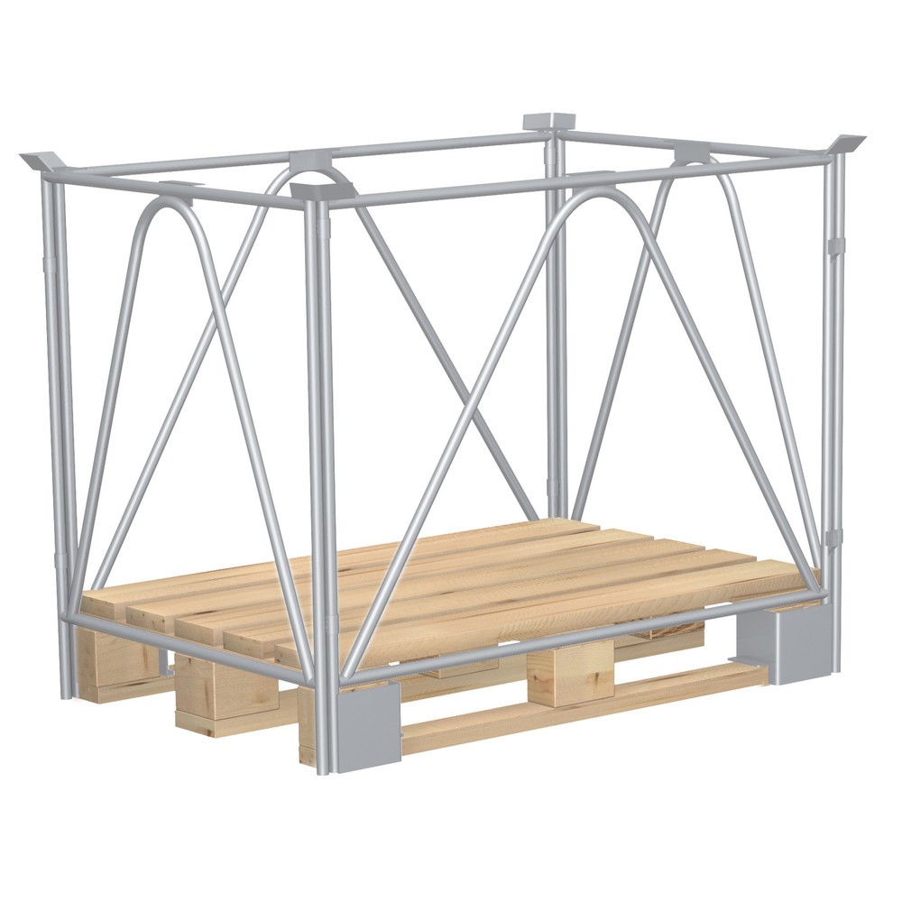 Product afbeelding: CORDES opzetframe voor pallets, 4 diagonaalbuizen, voor industriële pallets, verzinkt, hoogte 1.200 mm