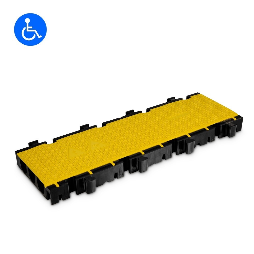 Product afbeelding: Defender® by Adam Hall kabelbrug MIDI 3 2D middensectie, 3 kanalen, zwart/geel