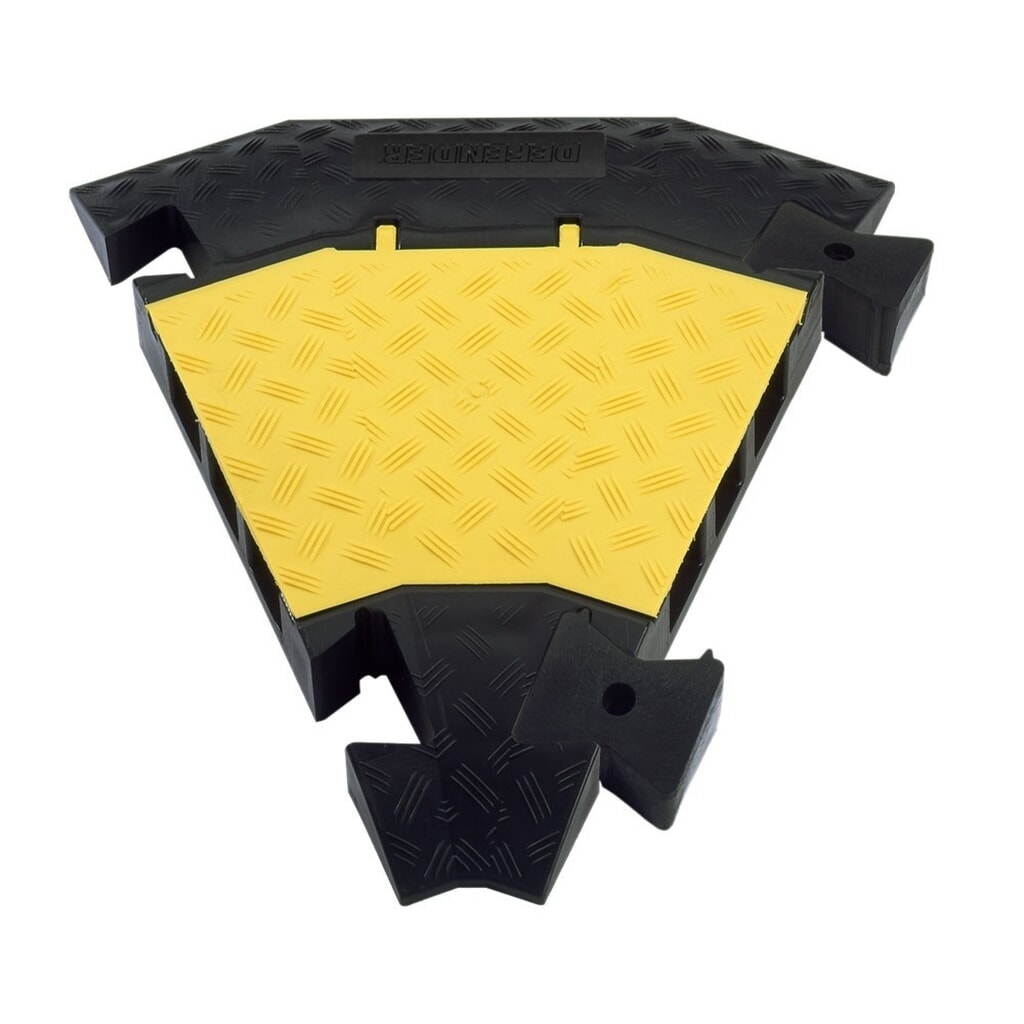 Defender® by Adam Hall kabelbrug 3 45° bocht, met connectoren, 3 kanalen, zwart/geel Product afbeelding: Defender® by Adam Hall kabelbrug 3 45° bocht, met connectoren, 3 kanalen, zwart/geel