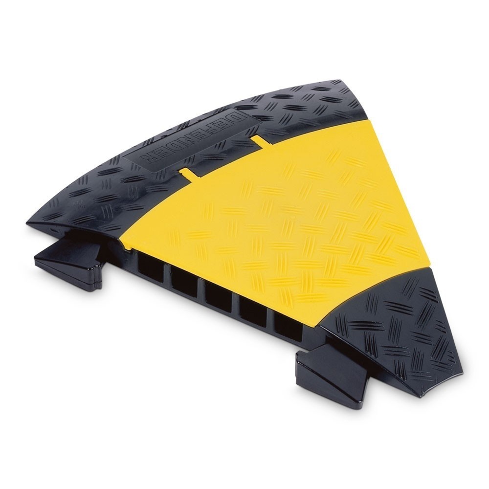 Product afbeelding: Defender® by Adam Hall kabelbrug MIDI 45° bocht, met connectoren, 5 kanalen, zwart/geel