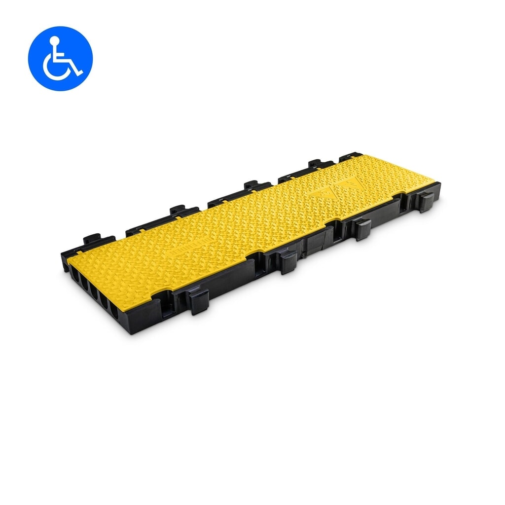 Product afbeelding: Defender® by Adam Hall kabelbrug MIDI 5 2D middensectie, 5 kanalen, zwart/geel