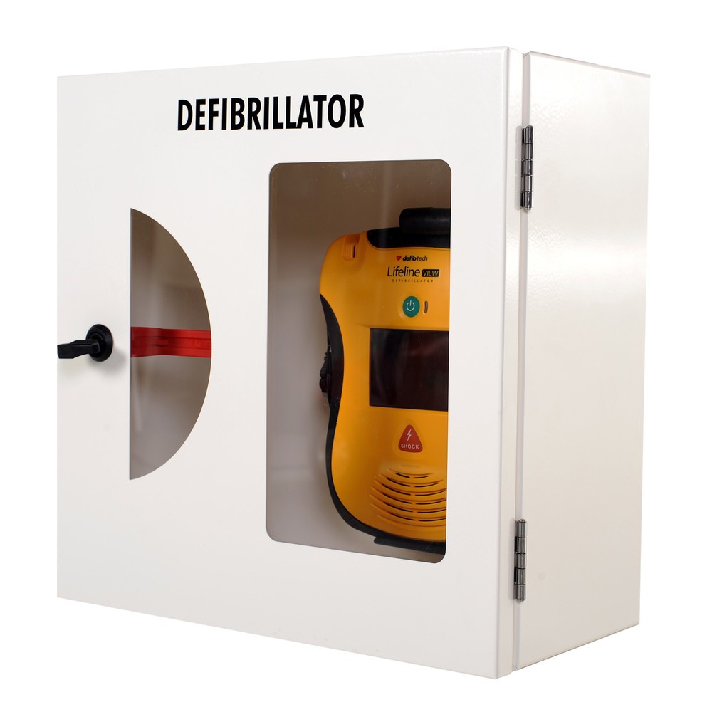 Product afbeelding: defibtech Defibrillatorkast met breekglas en geluidsalarm, zuiver wit