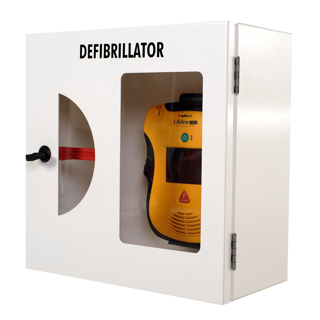 Product afbeelding: defibtech Defibrillatorkast met breekglas en geluidsalarm, zuiver wit