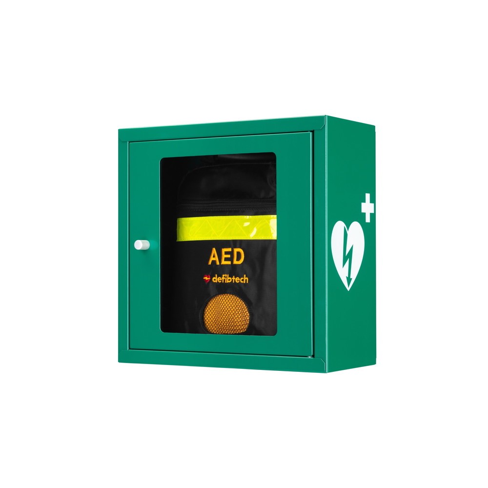 Product afbeelding: defibtech Defibrillatorkast met geluidsalarm, signaalgroen