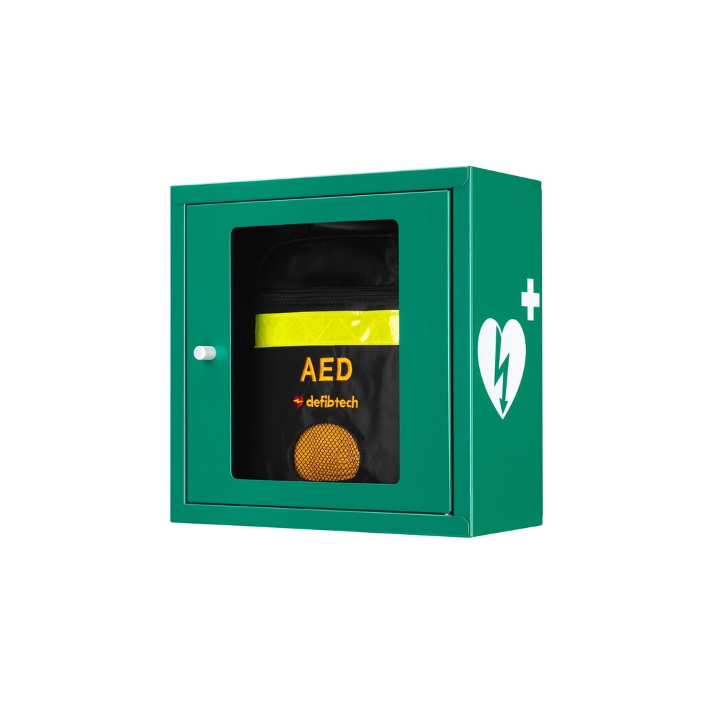 defibtech Defibrillatorkast met geluidsalarm, signaalgroen Product afbeelding: defibtech Defibrillatorkast met geluidsalarm, signaalgroen
