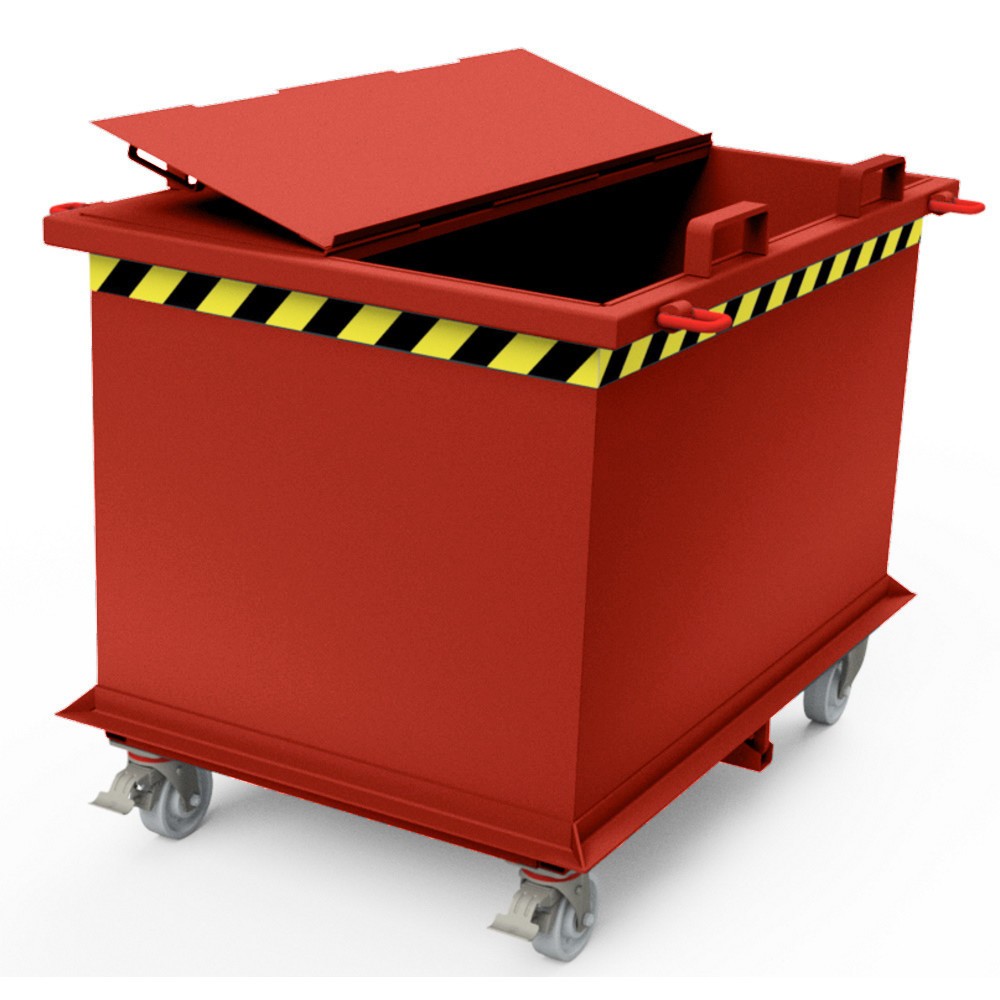 Productafbeelding nr. 2: Deksel voor bodemklepcontainer met automatische activering, inhoud 1,5 + 2 m³, bloedoranje