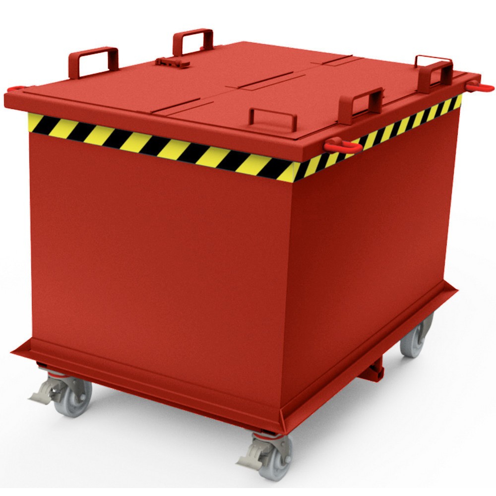 Productafbeelding nr. 3: Deksel voor bodemklepcontainer met automatische activering, inhoud 1,5 + 2 m³, bloedoranje
