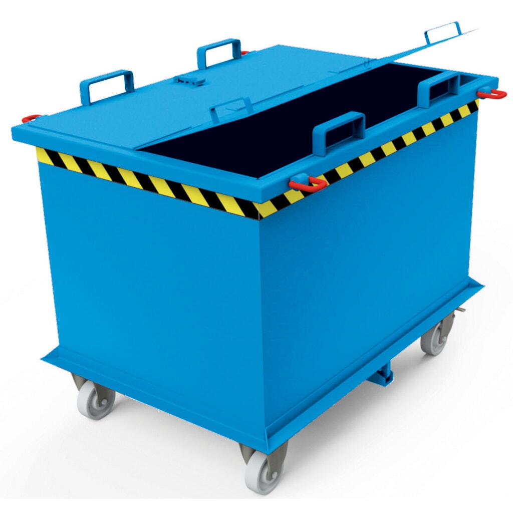 Product afbeelding: Deksel voor bodemklepcontainer met automatische activering, inhoud 0,75 + 1 m³, lichtblauw