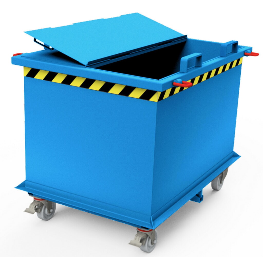 Deksel voor bodemklepcontainer met automatische activering, inhoud 1,5 + 2 m³, lichtblauw Productafbeelding nr. 2: Deksel voor bodemklepcontainer met automatische activering, inhoud 1,5 + 2 m³, lichtblauw