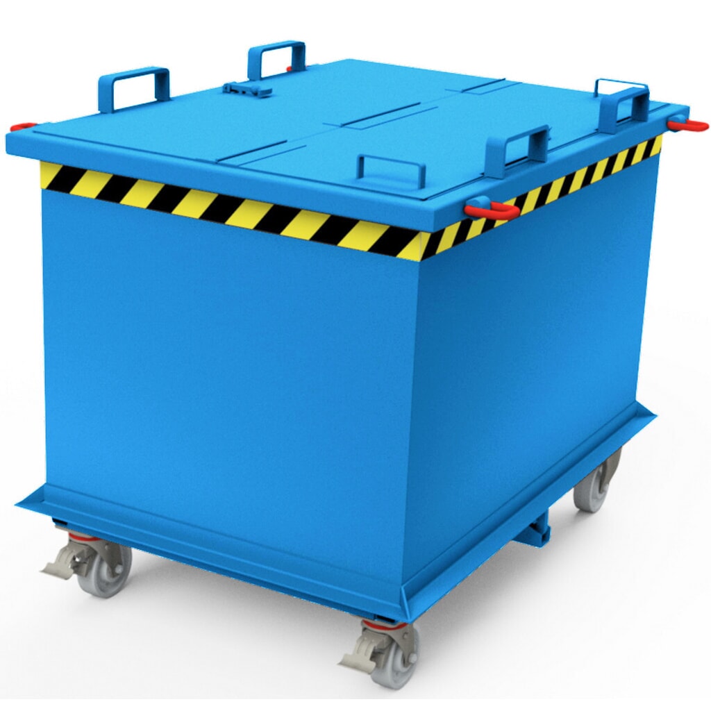 Deksel voor bodemklepcontainer met automatische activering, inhoud 1,5 + 2 m³, lichtblauw Productafbeelding nr. 3: Deksel voor bodemklepcontainer met automatische activering, inhoud 1,5 + 2 m³, lichtblauw