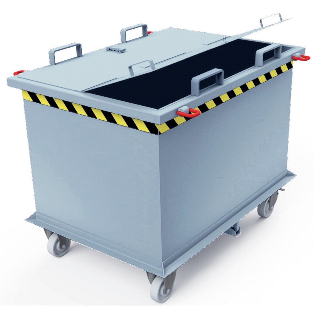 Productafbeelding nr. 1: Deksel voor bodemklepcontainer met automatische activering, inhoud 0,75 + 1 m³, lichtgrijs