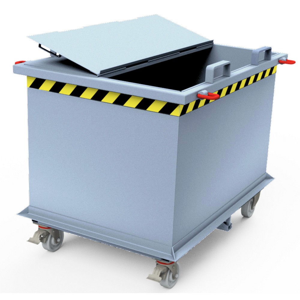 Productafbeelding nr. 2: Deksel voor bodemklepcontainer met automatische activering, inhoud 0,75 + 1 m³, lichtgrijs