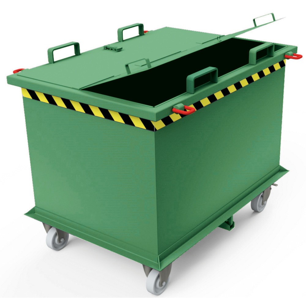 Productafbeelding nr. 1: Deksel voor bodemklepcontainer met automatische activering, inhoud 0,75 + 1 m³, resedagroen
