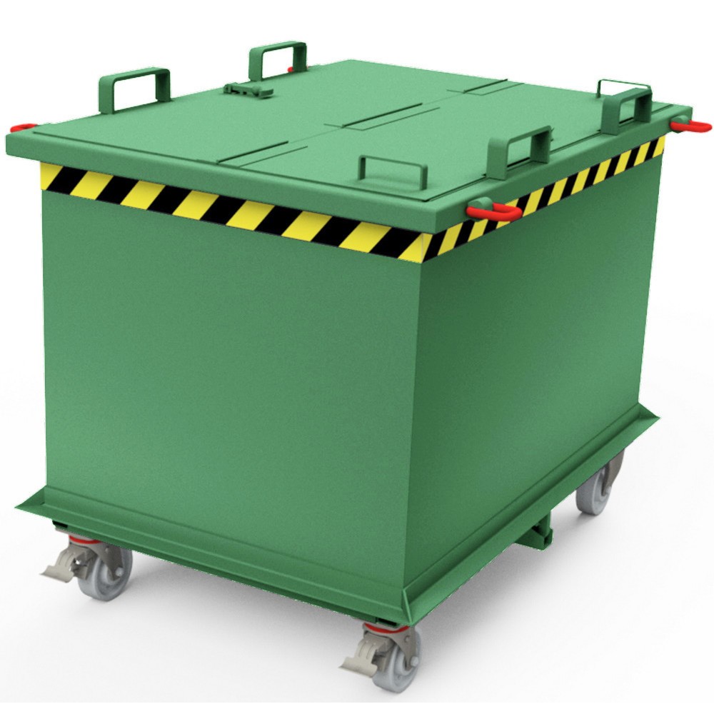 Productafbeelding nr. 3: Deksel voor bodemklepcontainer met automatische activering, inhoud 0,75 + 1 m³, resedagroen