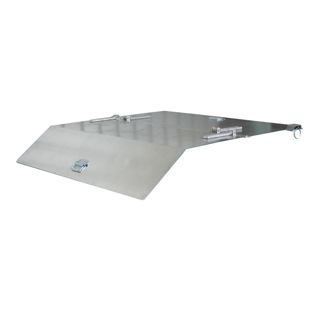 Product afbeelding: Deksel voor kantelbak met afrolmechanisme Premium, brede constructie, volume 1 m³
