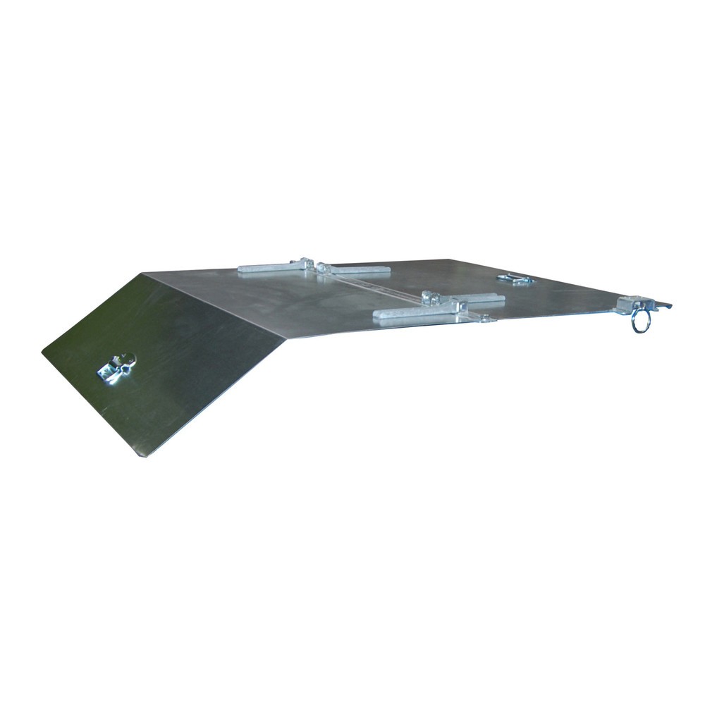 Product afbeelding: Deksel voor kantelbak met afrolmechanisme Premium, brede constructie, volume 0,8 m³