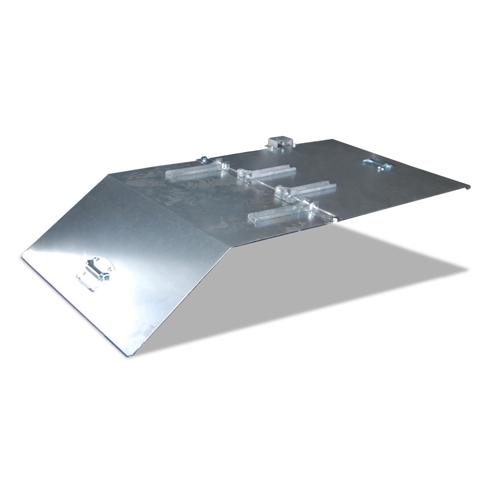 Product afbeelding: Deksel voor minikantelbak/bak voor spaanders, extreem lage bouwhoogte, volume 0,23 m³