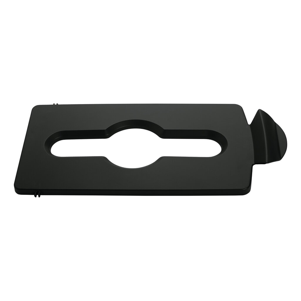 Deksel voor recyclingstation Rubbermaid® Slim Jim, opening voor gemengd afval, zwart Product afbeelding: Deksel voor recyclingstation Rubbermaid® Slim Jim, opening voor gemengd afval, zwart