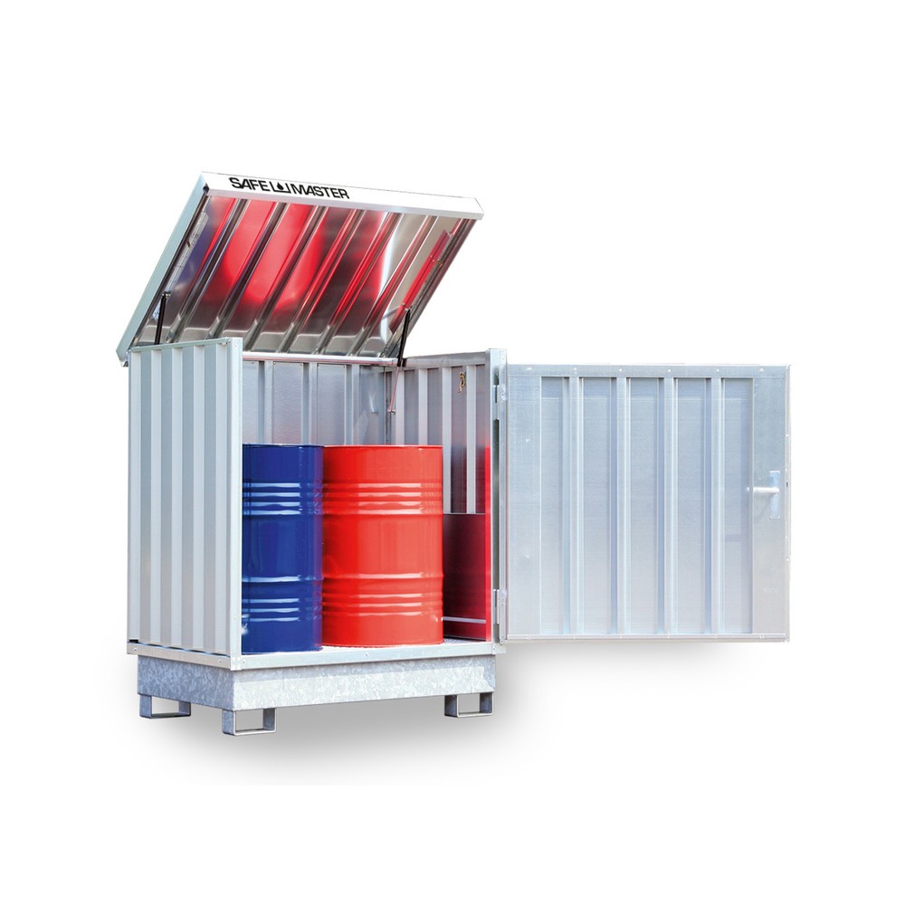Product afbeelding: Depot voor gevaarlijke stoffen, verzinkt, 2 x 200 liter, h x b x d 1.685 x 1.420 x 1.080 mm