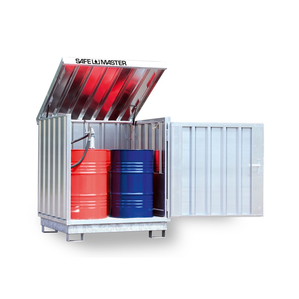 Product afbeelding: Depot voor gevaarlijke stoffen, verzinkt, 4 x 200 liter, h x b x d 1.610 x 1.420 x 1.490 mm