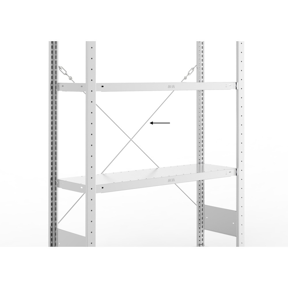 Productafbeelding nr. 2: Diagonale stang voor legbordstelling META, verzinkt, lengte 1.300 mm