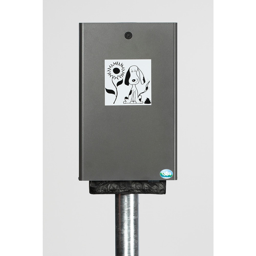 Product afbeelding: Dispenser voor hondenpoepzakjes VAR® DS 2, ijzer metallic