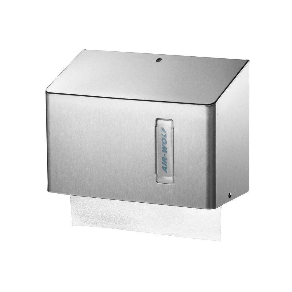 Product afbeelding: Dispenser voor papieren handdoekjes Air-Wolf voor ca. 300 papier handdoekjes serie Omega geborsteld roestvrij staal