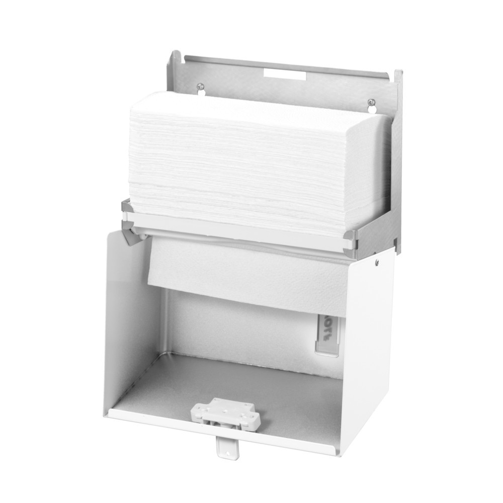 Productafbeelding nr. 2: Dispenser voor papieren handdoekjes Air-Wolf voor ca. 300 papieren handdoekjes serie Omega wit