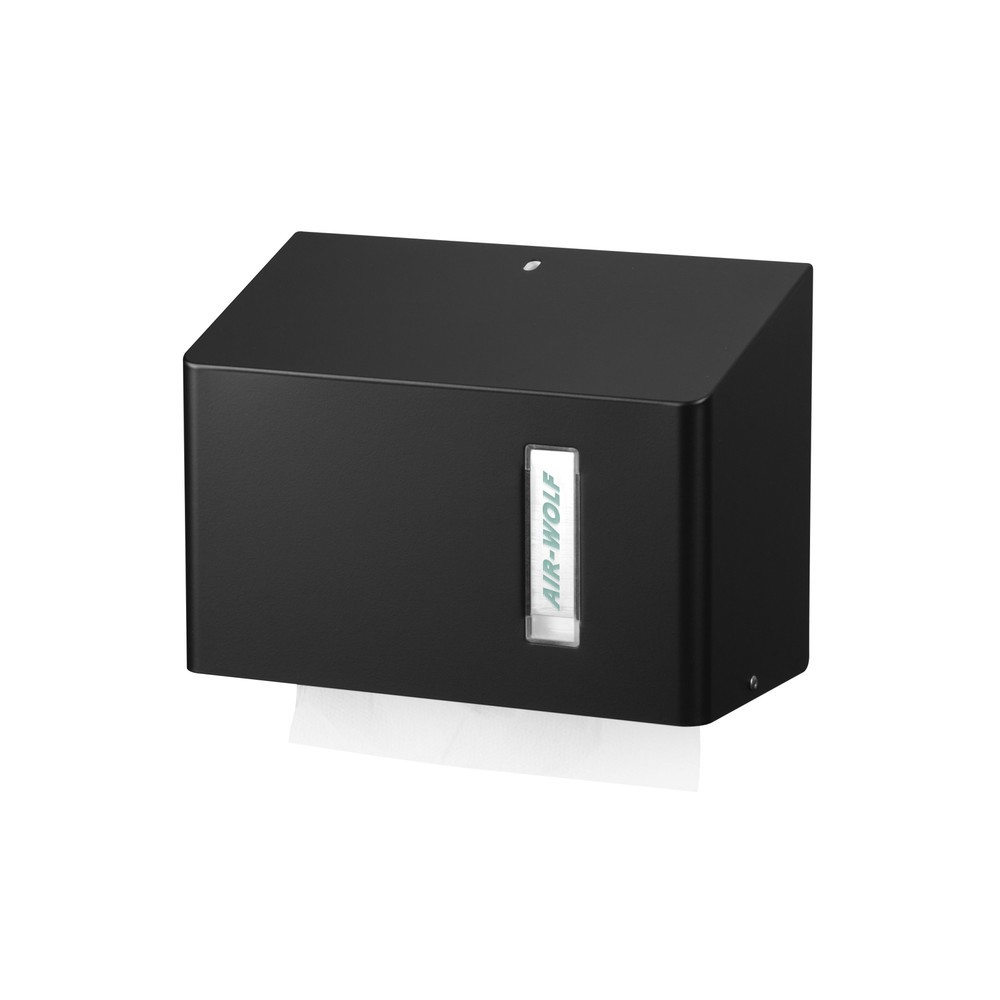 Product afbeelding: Dispenser voor papieren handdoekjes Air-Wolf voor ca. 300 papieren handdoekjes serie Omega zwart