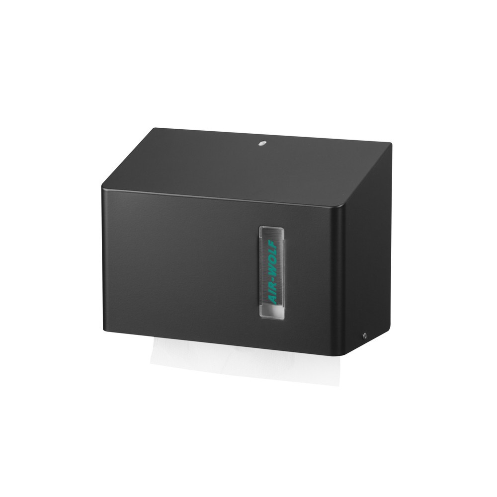 Product afbeelding: Dispenser voor papieren handdoekjes Air-Wolf voor interfold papier ca. 300 doekjes serie Omega zwart
