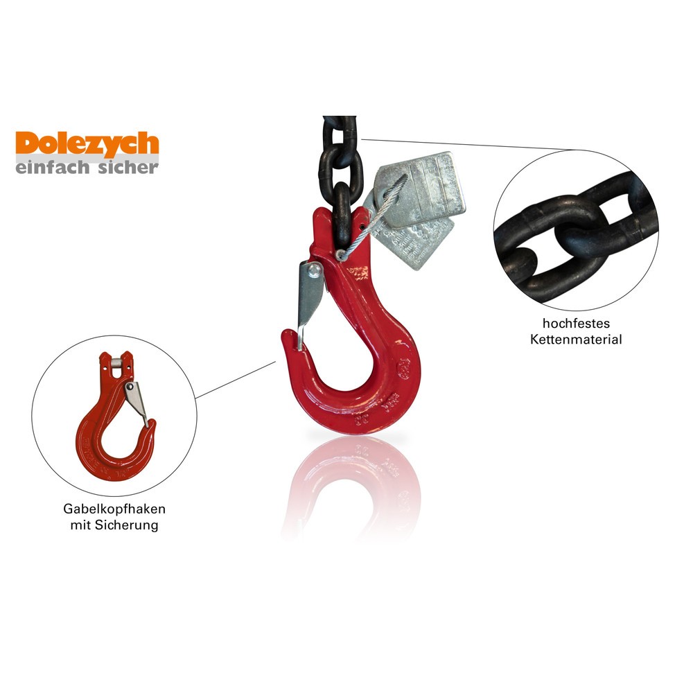 Productafbeelding nr. 2: Dolezych spanketting, 2 stuks, clevis haken aan beide zijden, 4.000 daN, lengte 6 m