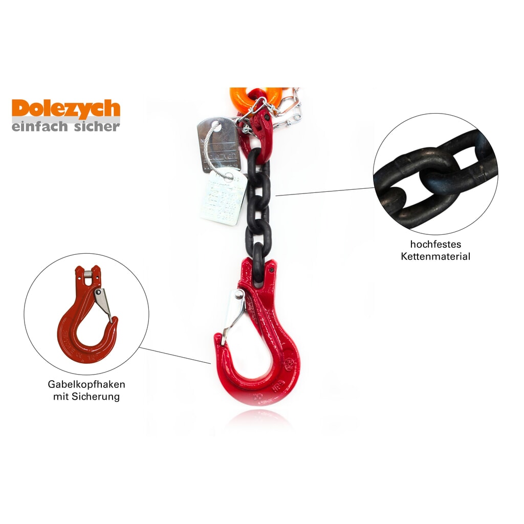 Dolezych spanspanketting, 1 stuk, PowerLash met DORA ratellastklem, 4.000 daN, lengte 2 m Productafbeelding nr. 2: Dolezych spanspanketting, 1 stuk, PowerLash met DORA ratellastklem, 4.000 daN, lengte 2 m