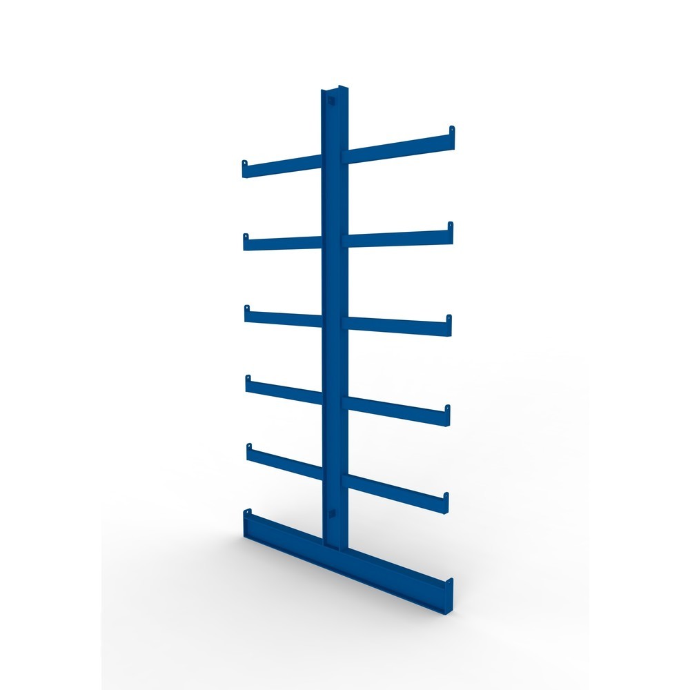 Product afbeelding: Draagarm staander ATLAS ST voor legbordstelling META, dubbelzijdig, RAL 5010 gentiaanblauw, hxd 2.000 x 1.000 (2x500) mm