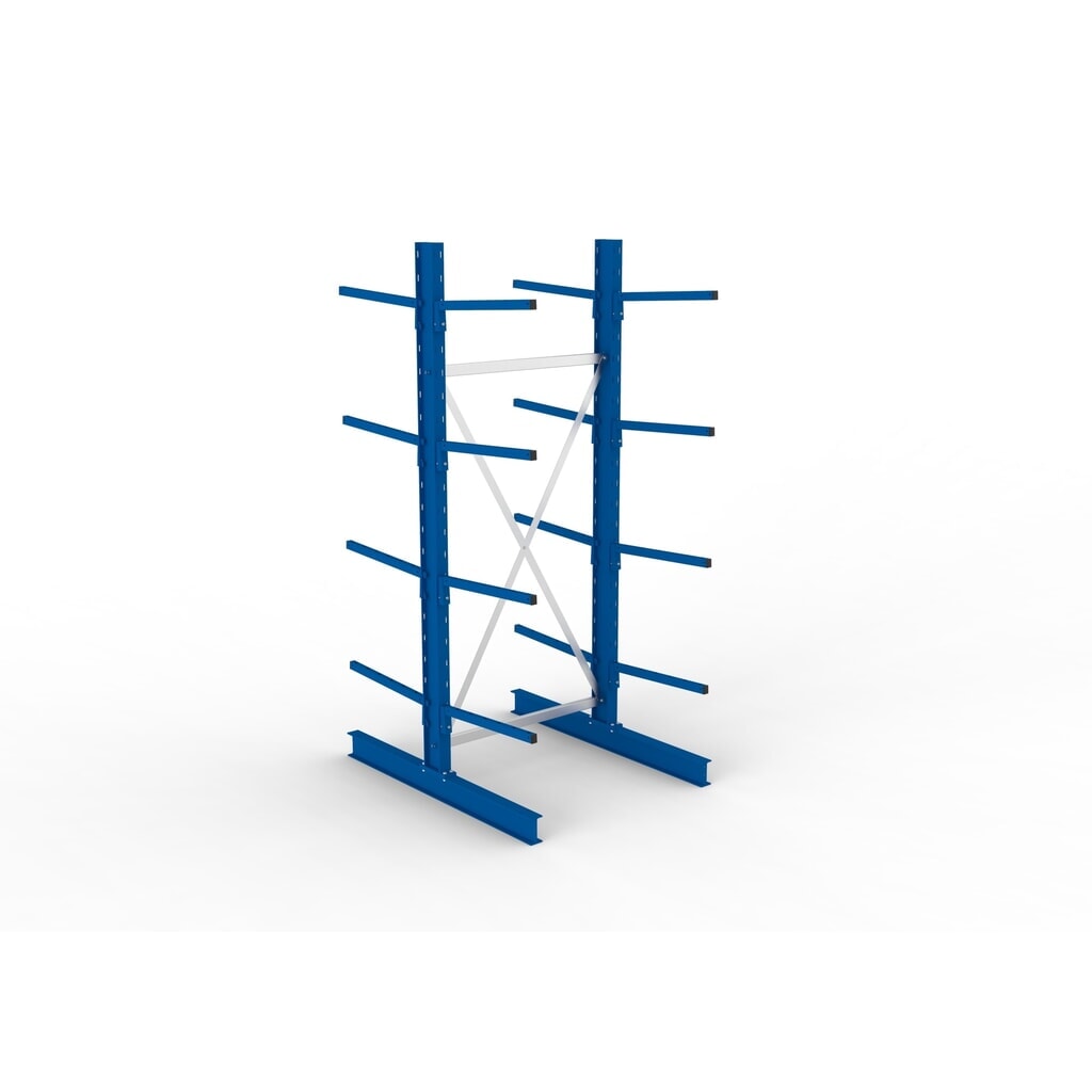 Basiselement draagarmstelling META, dubbelzijdig, draagvermogen per arm 140 kg, hxbxd 2.500 x 1.094 x 1.420 mm Productafbeelding nr. 4: Basiselement draagarmstelling META, dubbelzijdig, draagvermogen per arm 140 kg, hxbxd 2.500 x 1.094 x 1.420 mm