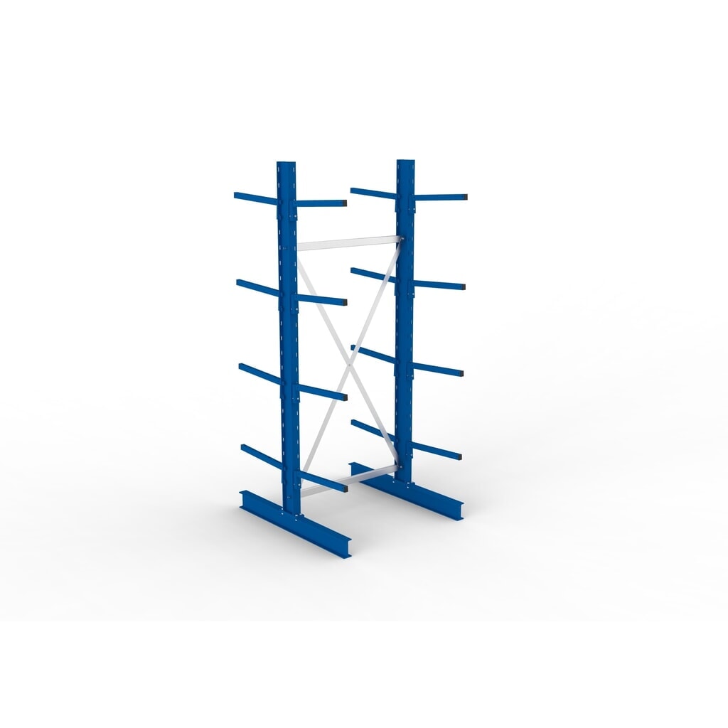 Basiselement draagarmstelling META, dubbelzijdig, draagvermogen per arm 175 kg, hxbxd 2.500 x 1.094 x 1.220 mm Productafbeelding nr. 4: Basiselement draagarmstelling META, dubbelzijdig, draagvermogen per arm 175 kg, hxbxd 2.500 x 1.094 x 1.220 mm