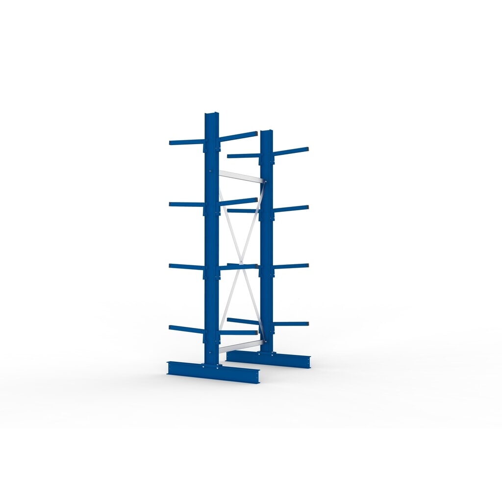 Basiselement draagarmstelling META, dubbelzijdig, draagvermogen per arm 220 kg, hxbxd 2.500 x 1.094 x 1.020 mm Productafbeelding nr. 2: Basiselement draagarmstelling META, dubbelzijdig, draagvermogen per arm 220 kg, hxbxd 2.500 x 1.094 x 1.020 mm