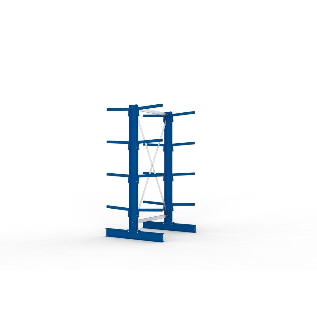 Basiselement draagarmstelling META, dubbelzijdig, draagvermogen per arm 220 kg, hxbxd 2.000 x 1.094 x 1.020 mm Productafbeelding nr. 2: Basiselement draagarmstelling META, dubbelzijdig, draagvermogen per arm 220 kg, hxbxd 2.000 x 1.094 x 1.020 mm