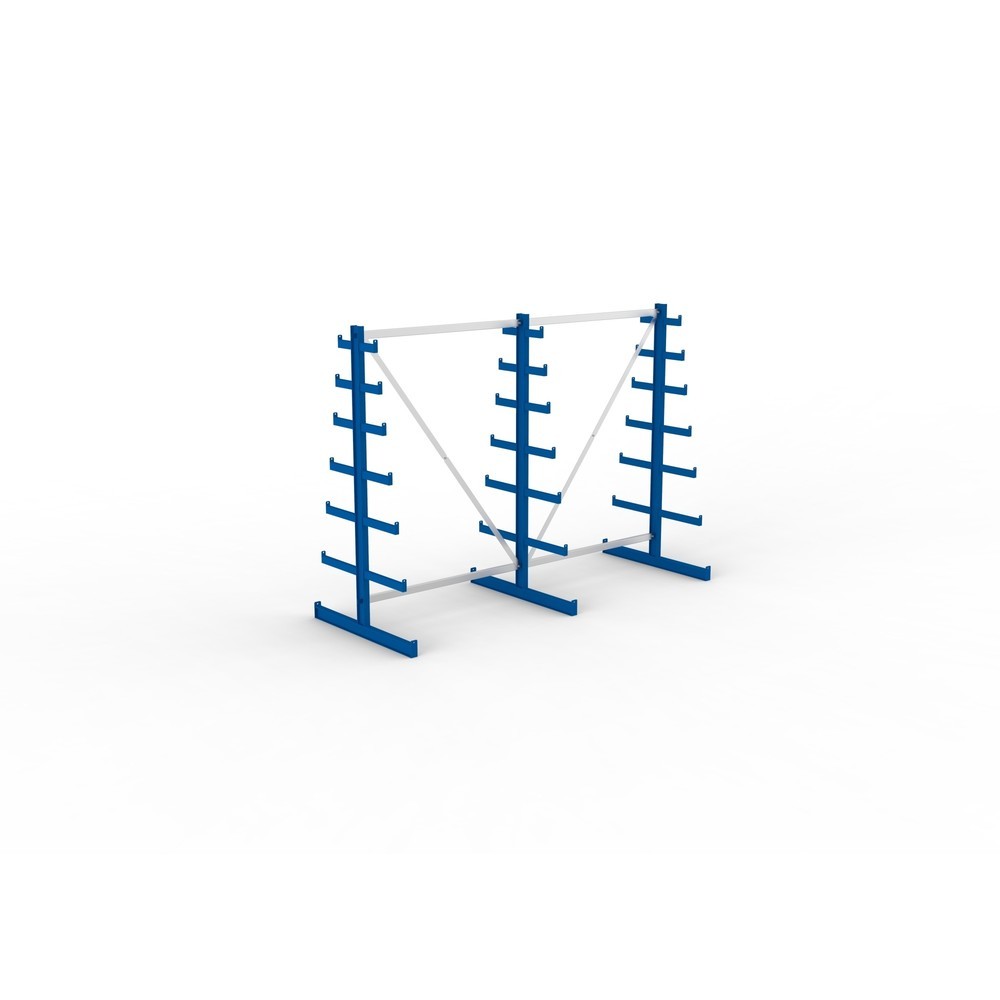 Productafbeelding nr. 2: Complete draagarmstelling META, dubbelzijdig, draagvermogen per arm 150 kg, hxbxd 2.000 x 2.755 x 1.090 mm, 3 staanders