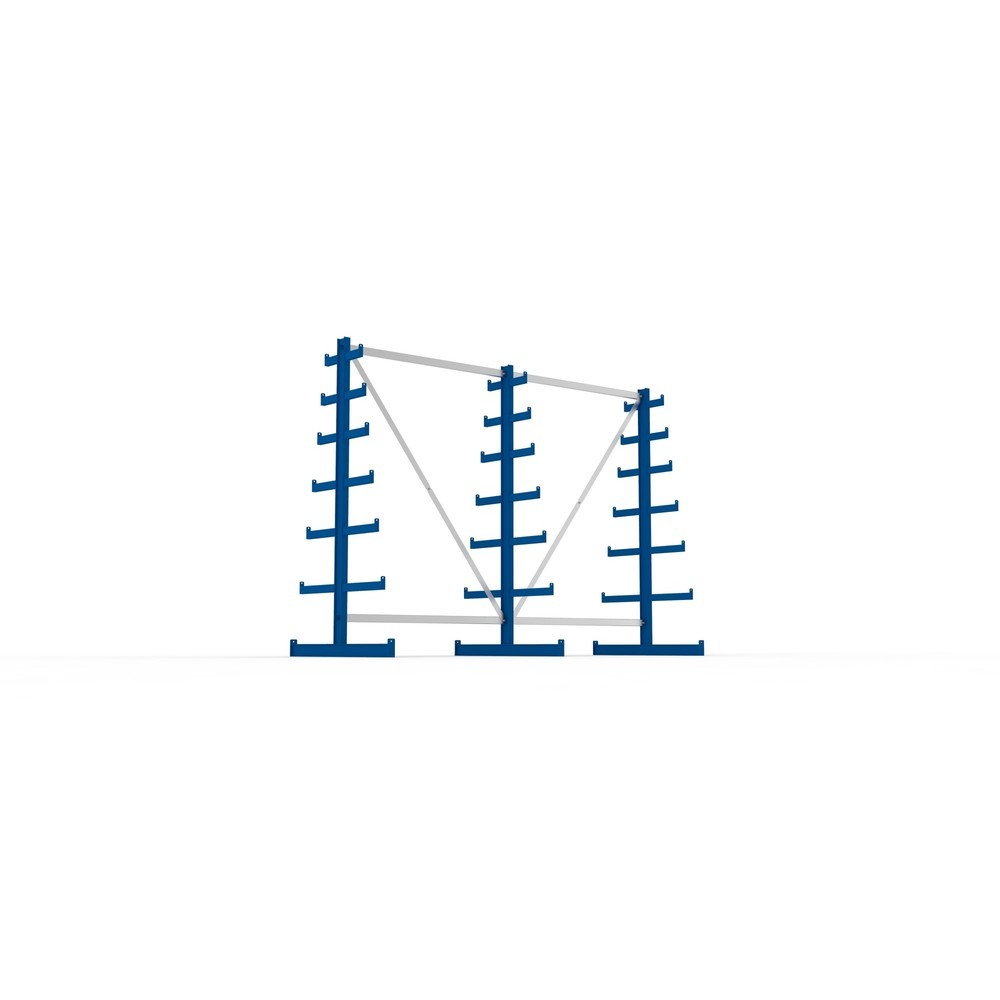 Productafbeelding nr. 3: Complete draagarmstelling META, dubbelzijdig, draagvermogen per arm 150 kg, hxbxd 2.000 x 2.755 x 1.090 mm, 3 staanders