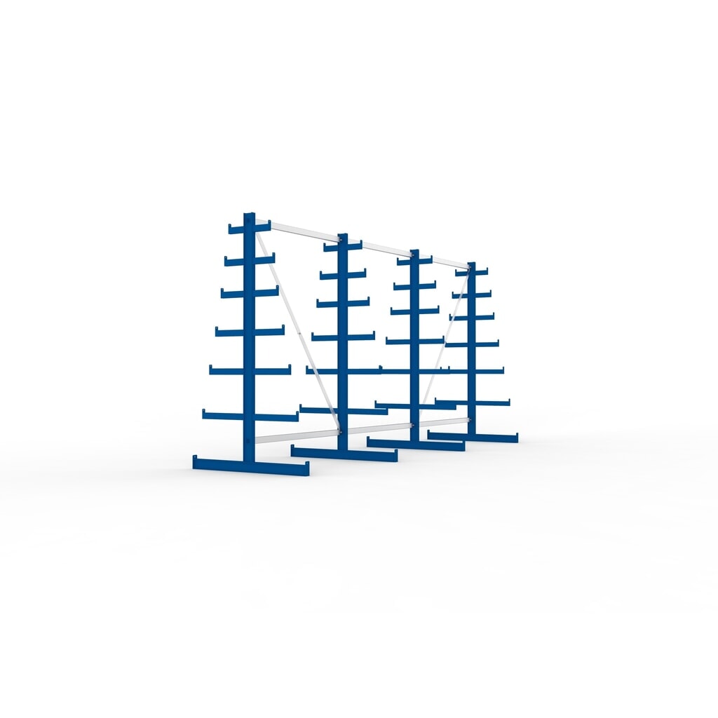 Productafbeelding nr. 4: Complete draagarmstelling META, dubbelzijdig, draagvermogen per arm 150 kg, hxbxd 2.000 x 4.105 x 1.090 mm, 4 staanders