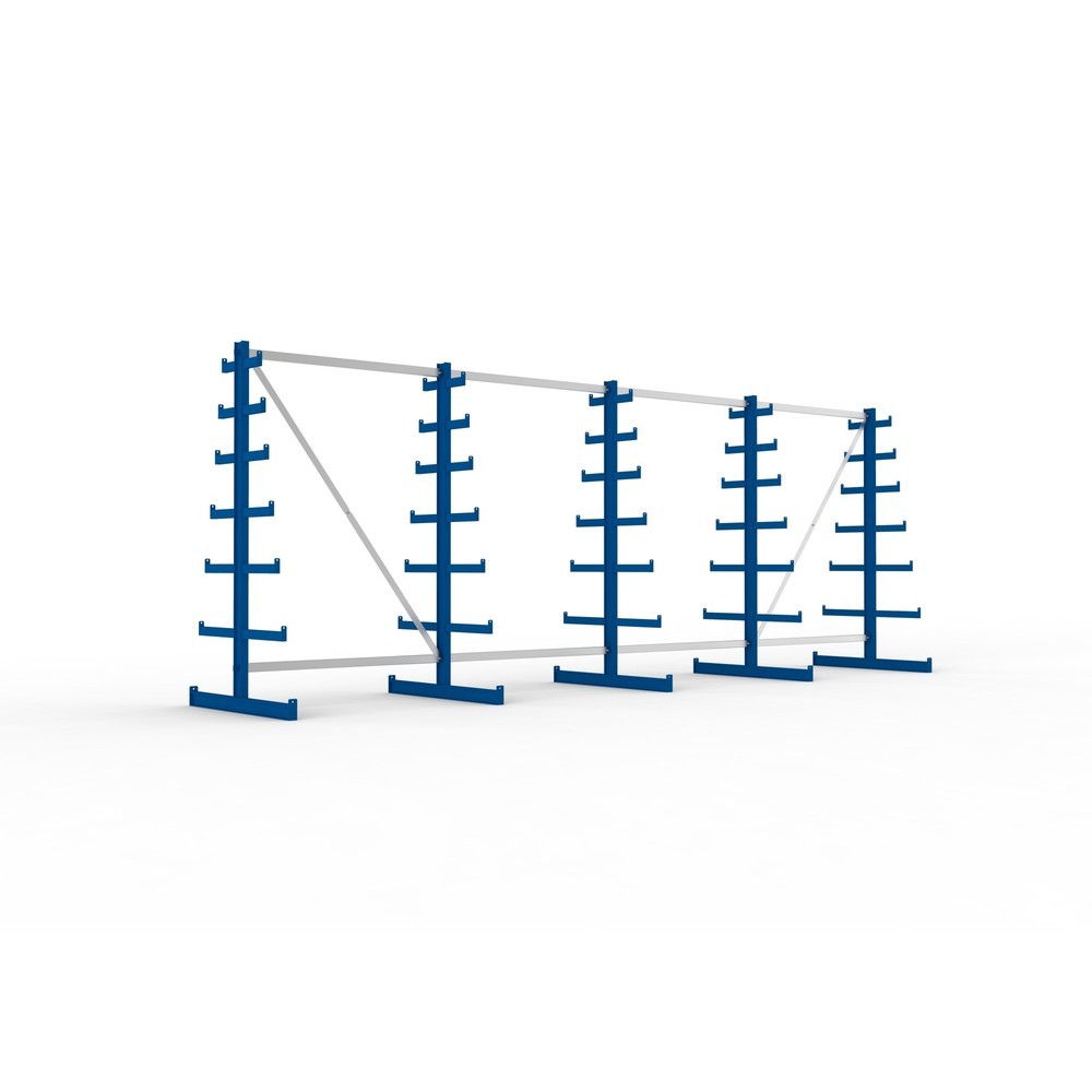 Product afbeelding: Complete draagarmstelling META, dubbelzijdig, draagvermogen per arm 150 kg, hxbxd 2.000 x 5.455 x 1.090 mm, 5 staanders
