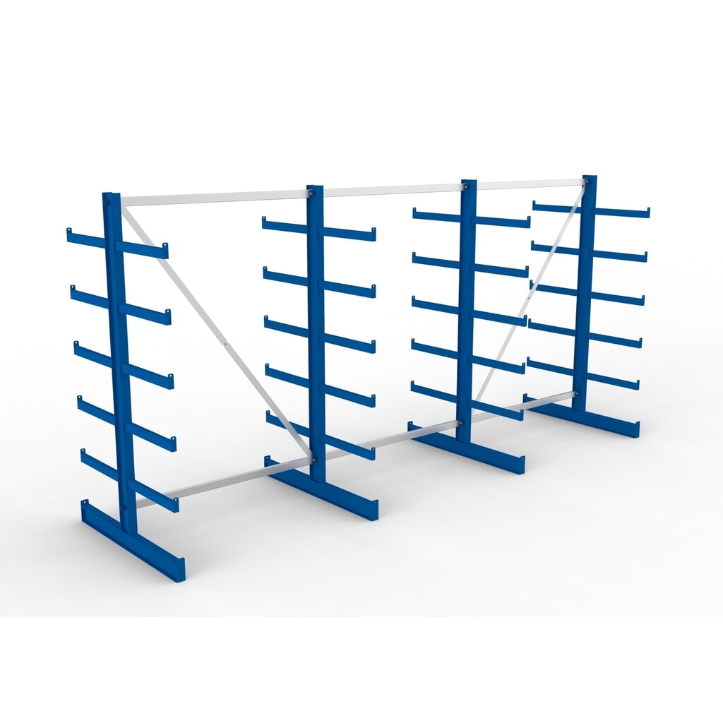 Productafbeelding nr. 2: Complete draagarmstelling META, dubbelzijdig, draagvermogen per arm 200 kg, hxbxd 2.000 x 4.105 x 1.150 mm, 4 staanders