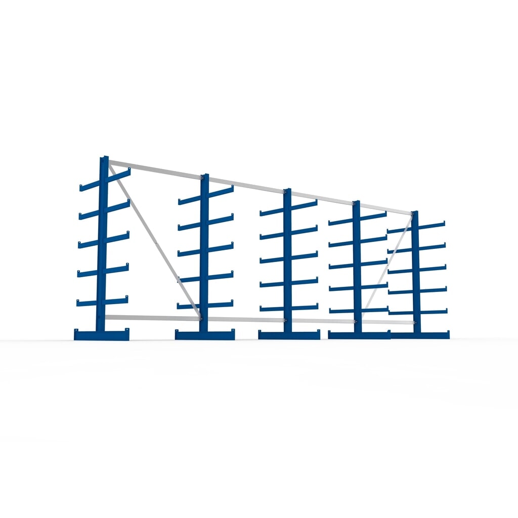 Complete draagarmstelling META, dubbelzijdig, draagvermogen per arm 200 kg, hxbxd 2.000 x 5.455 x 1.150 mm, 5 staanders Productafbeelding nr. 3: Complete draagarmstelling META, dubbelzijdig, draagvermogen per arm 200 kg, hxbxd 2.000 x 5.455 x 1.150 mm, 5 staanders