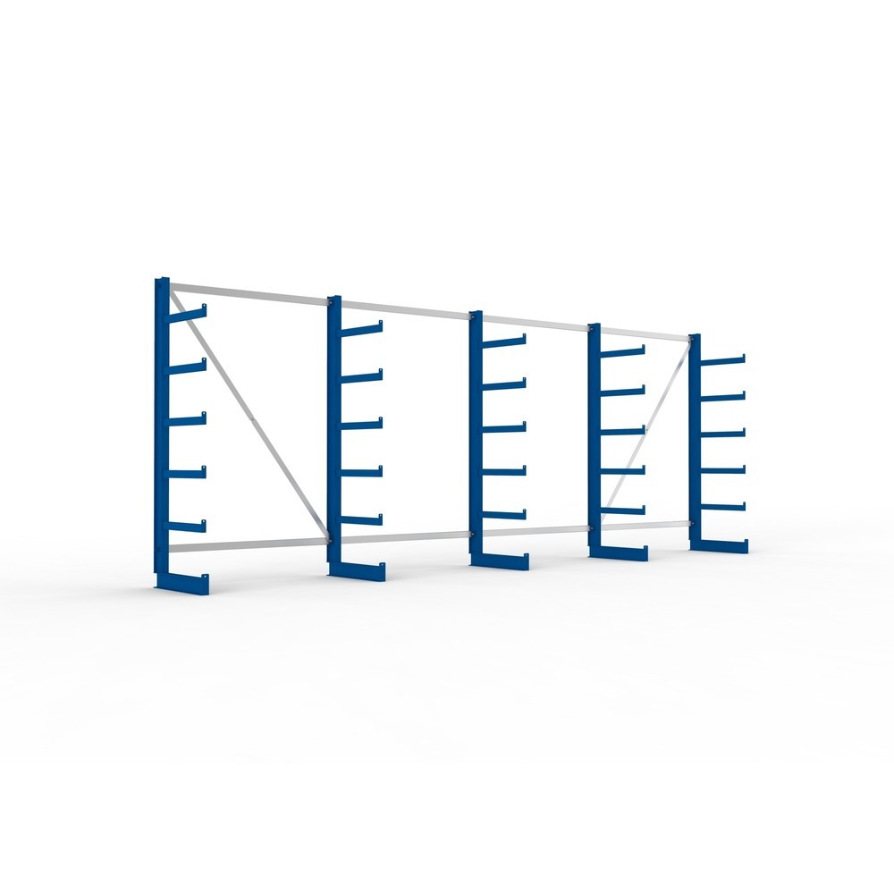 Product afbeelding: Complete draagarmstelling META, enkelzijdig, draagvermogen per arm 200 kg, hxbxd 2.000 x 5.455 x 630 mm, 5 staanders