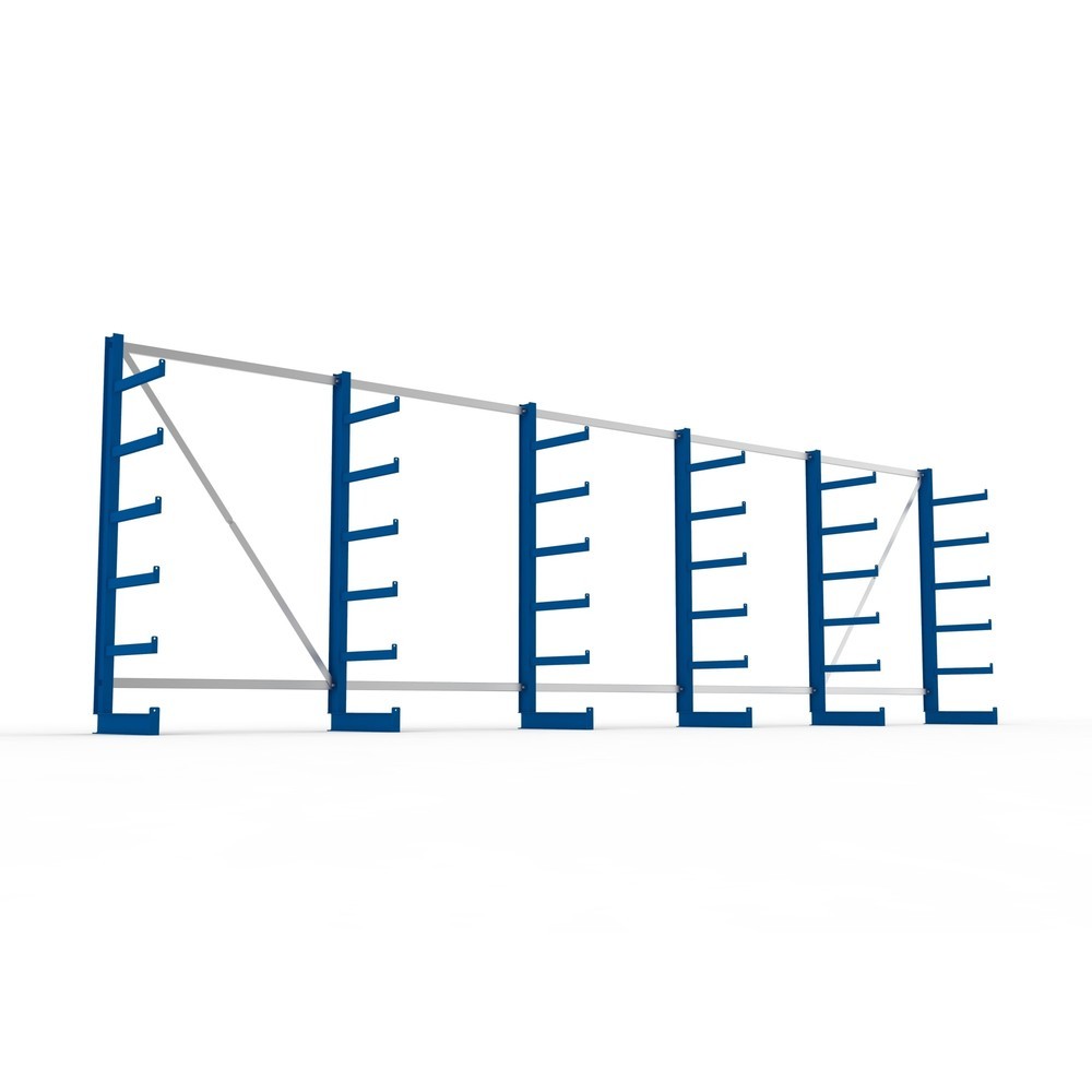 Productafbeelding nr. 3: Complete draagarmstelling META, enkelzijdig, draagvermogen per arm 200 kg, hxbxd 2.000 x 6.805 x 630 mm, 6 staanders