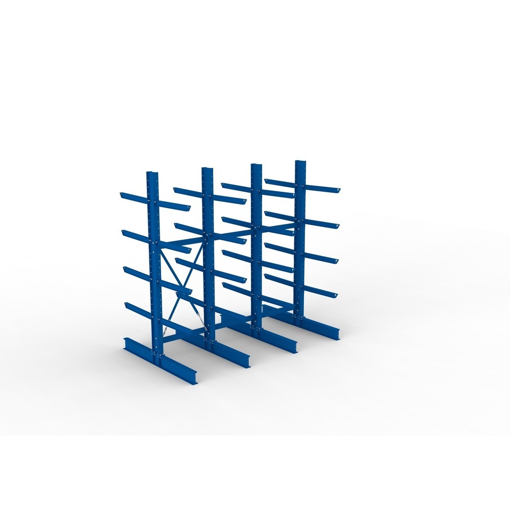 Productafbeelding nr. 2: Complete draagarmstelling voor zware lasten META, dubbelzijdig, draagvermogen per arm 630 kg, hxbxd 3.000 x 3.090 x 2.000 mm, 4 staanders