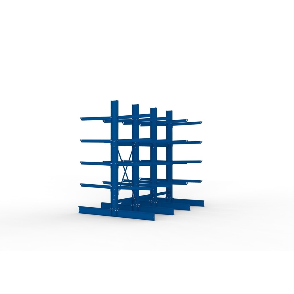 Complete draagarmstelling voor zware lasten META, dubbelzijdig, draagvermogen per arm 505 kg, hxbxd 3.000 x 3.090 x 2.400 mm, 4 staanders Productafbeelding nr. 4: Complete draagarmstelling voor zware lasten META, dubbelzijdig, draagvermogen per arm 505 kg, hxbxd 3.000 x 3.090 x 2.400 mm, 4 staanders