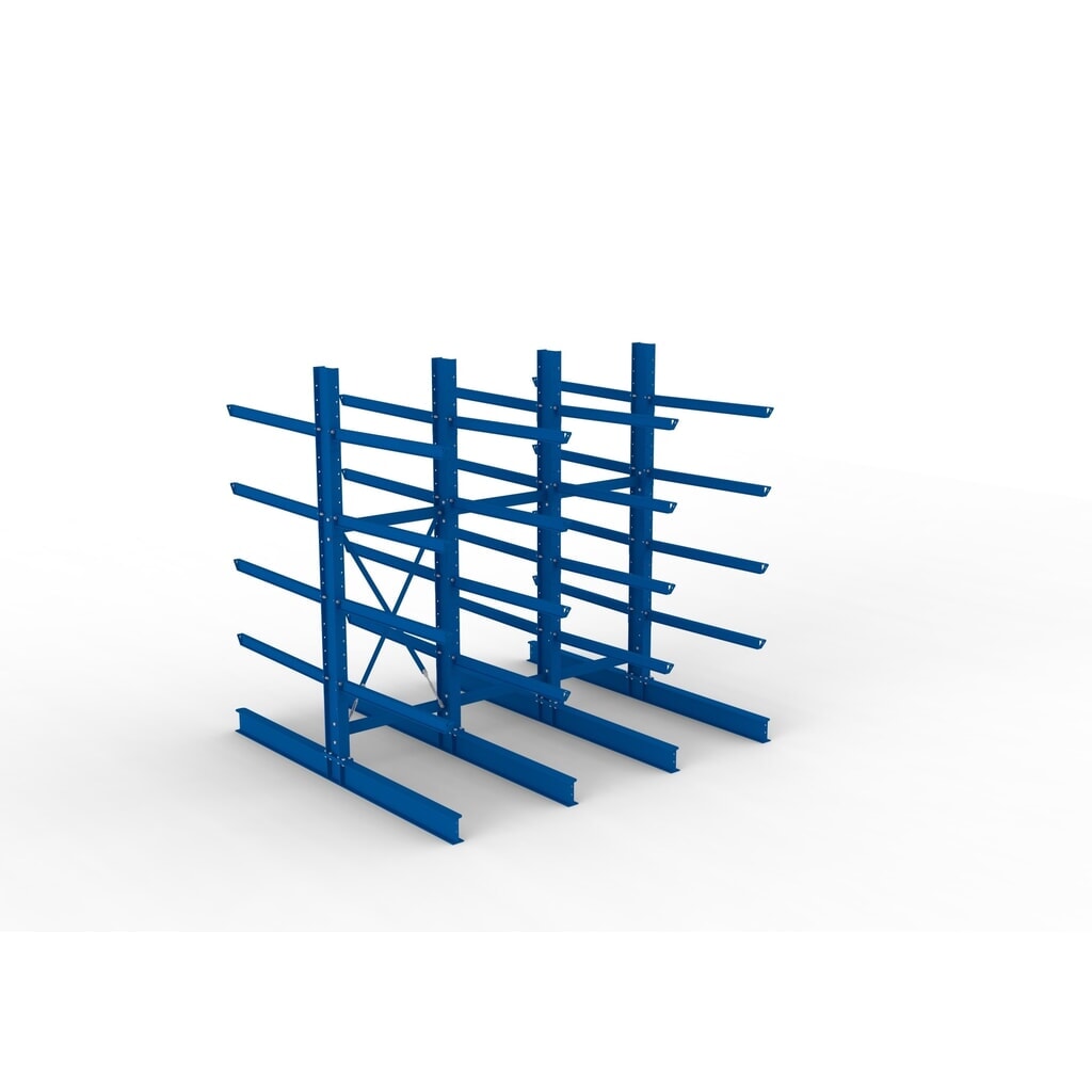 Complete draagarmstelling voor zware lasten META, dubbelzijdig, draagvermogen per arm 400 kg, hxbxd 3.000 x 3.090 x 2.900 mm, 4 staanders Productafbeelding nr. 2: Complete draagarmstelling voor zware lasten META, dubbelzijdig, draagvermogen per arm 400 kg, hxbxd 3.000 x 3.090 x 2.900 mm, 4 staanders