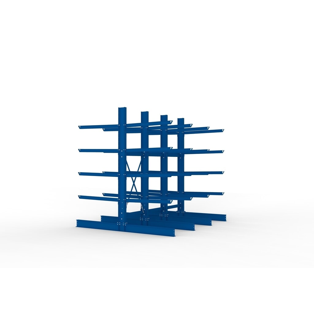 Complete draagarmstelling voor zware lasten META, dubbelzijdig, draagvermogen per arm 400 kg, hxbxd 3.000 x 3.090 x 2.900 mm, 4 staanders Productafbeelding nr. 4: Complete draagarmstelling voor zware lasten META, dubbelzijdig, draagvermogen per arm 400 kg, hxbxd 3.000 x 3.090 x 2.900 mm, 4 staanders